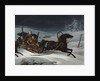 Sleigh of a Russian family pursued by wolves, 1830s by Anonymous
