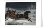 Sleigh of a Russian family pursued by wolves, 1830s by Anonymous