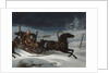 Sleigh of a Russian family pursued by wolves, 1830s by Anonymous