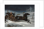 Sleigh of a Russian family pursued by wolves, 1830s by Anonymous
