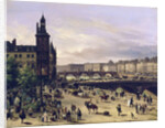 Le marché aux fleurs, la Tour de lHorloge, le Pont au Change et le Pont-Neuf, 1832 by Anonymous