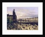 Le marché aux fleurs, la Tour de lHorloge, le Pont au Change et le Pont-Neuf, 1832 by Anonymous