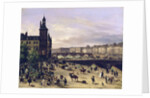 Le marché aux fleurs, la Tour de lHorloge, le Pont au Change et le Pont-Neuf, 1832 by Anonymous