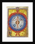 The Cosmic Spheres and Human Being. (Vision from Liber Divinorum Operum), ca 1220-1230 by Anonymous