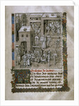 Market scene and Presentation of the book to Philip the Good by Anonymous