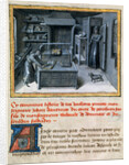 The translator reading the Latin text in the library, ca 1460 by Anonymous