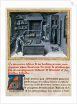The translator reading the Latin text in the library, ca 1460 by Anonymous