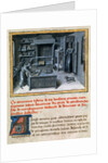The translator reading the Latin text in the library, ca 1460 by Anonymous