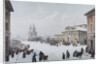 Okhotny Ryad Street (Hunting Row) and the Assembly of the Nobility House in Moscow, 1840s by Anonymous