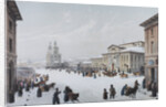 Okhotny Ryad Street (Hunting Row) and the Assembly of the Nobility House in Moscow, 1840s by Anonymous