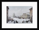 Okhotny Ryad Street (Hunting Row) and the Assembly of the Nobility House in Moscow, 1840s by Anonymous