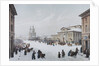Okhotny Ryad Street (Hunting Row) and the Assembly of the Nobility House in Moscow, 1840s by Anonymous