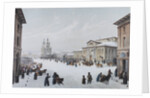 Okhotny Ryad Street (Hunting Row) and the Assembly of the Nobility House in Moscow, 1840s by Anonymous