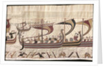The Bayeux Tapestry. Scene 38: William and His Fleet Cross the Channel, ca 1070 by Anonymous