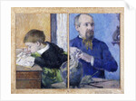 Portrait of the Sculptor Jean-Paul Aubé with son Emile, 1882 by Anonymous