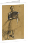 Girl with a Fan by Anonymous
