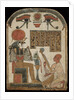 The harpists stele. Djedkhonsuefankh, High Priest of Amun plays and sings before Ra-Horakhty, 1069- by Anonymous