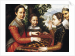 The Chess Game (Portrait of the artists sisters playing chess), 1555 by Anonymous