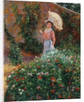 Young woman in a garden, c. 1890 by Anonymous