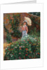 Young woman in a garden, c. 1890 by Anonymous
