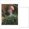 Young woman in a garden, c. 1890 by Anonymous