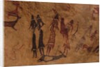 The dancers of Cogul. Cave painting from the Roca de los Moros (Roca dels Moros) by Anonymous
