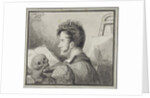 Self-portrait with skull, 1809 by Anonymous