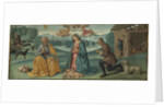 The Adoration of the Shepherds with Filippo Strozzi (predella of the Lecceto Altarpiece), 1487-1488 by Anonymous