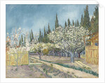 Orchard bordered by cypresses, 1888 by Anonymous