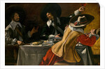 The Three Musketeers sitting at a table, c.1630 by Anonymous