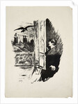 Illustration for the poem Le Corbeau (The Raven) by Edgar Allan Poe, 1875 by Anonymous