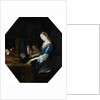 Saint Cecilia playing the organ by Anonymous