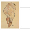 Female Nude Pulling up Stockings, Back View, 1918 by Anonymous
