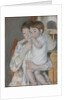 Femme et enfant devant une tablette où sont posés un broc et une cuvette, c. 1889 by Anonymous