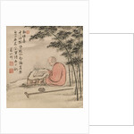 Reading monk in a bamboo forest by Anonymous