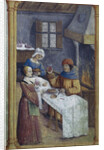 The maids. Miniature from Livre dheures , Late 15th cen by Anonymous