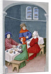 The meal. Miniature from The Decameron by Giovanni Boccaccio, 1432 by Anonymous