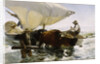 Return from Fishing: Towing the Bark, c. 1895 by Anonymous