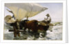 Return from Fishing: Towing the Bark, c. 1895 by Anonymous
