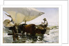 Return from Fishing: Towing the Bark, c. 1895 by Anonymous