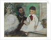 Ludovic Lepic and his Daughters, c. 1871 by Anonymous