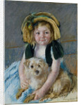 Sara with her dog, ca 1901 by Anonymous