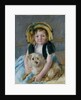 Sara with her dog, ca 1901 by Anonymous