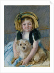 Sara with her dog, ca 1901 by Anonymous