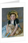 Sara with her dog, ca 1901 by Anonymous