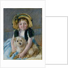 Sara with her dog, ca 1901 by Anonymous
