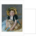 Sara with her dog, ca 1901 by Anonymous