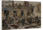 Workmen demolishing wooden houses for fuel, 1920 by Anonymous