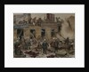 Workmen demolishing wooden houses for fuel, 1920 by Anonymous