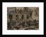Workmen demolishing wooden houses for fuel, 1920 by Anonymous